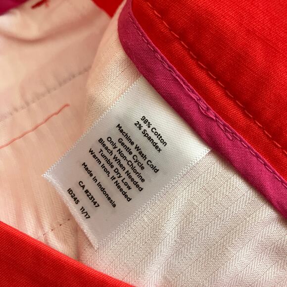 Talbots | Red Perfect Crop Chino Pants Cotton 2% Spandex Womens 14 PETITE - Picture 6 of 7